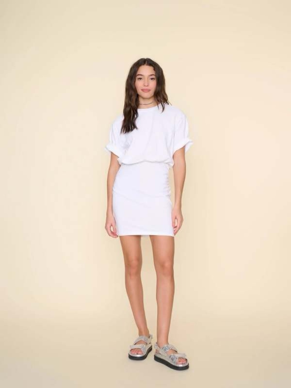 XiRENA White Tee Bodice Mini Dress